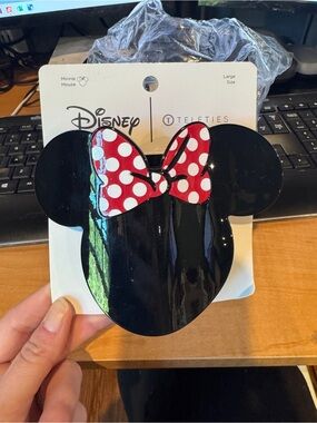 Disney Black Minnie Mouse Hair Clip with Red Polka Dot Bow
